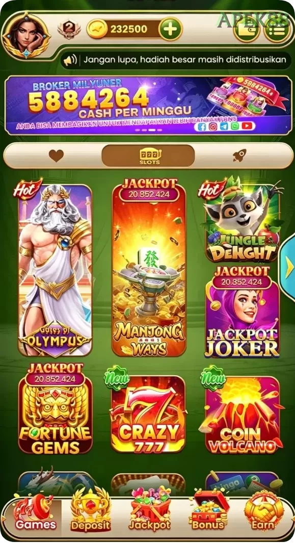 Cuplikan layar PULSA303 — menu navigasi