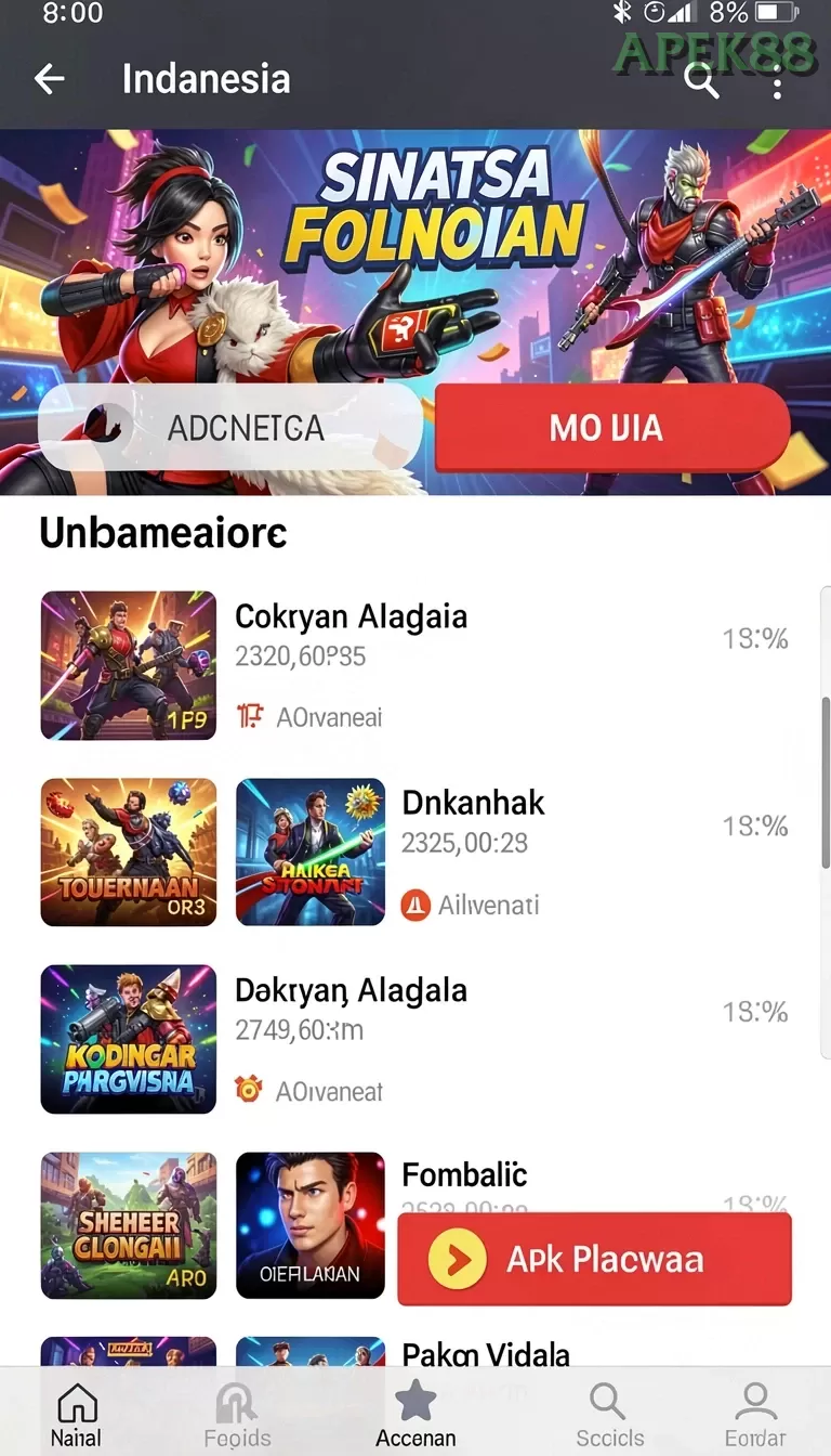Cuplikan layar HOT985 — menu navigasi